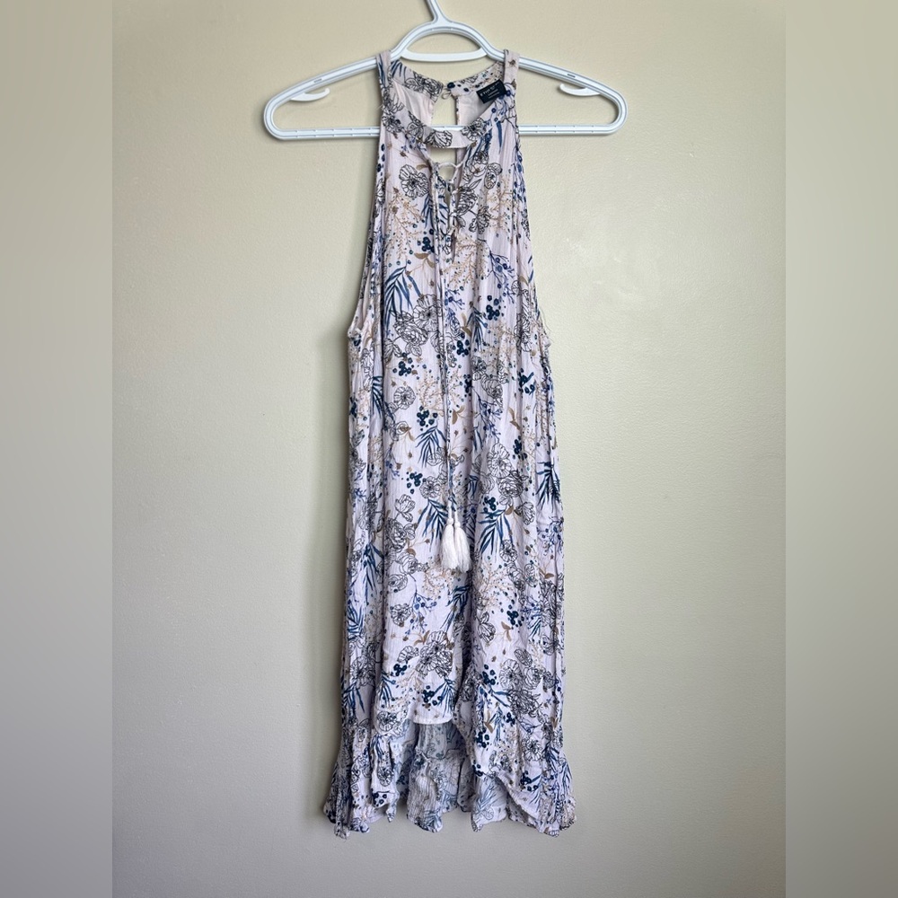 Ethereal high low  Size M Floral Sleeveless Dress - Pink and Blue